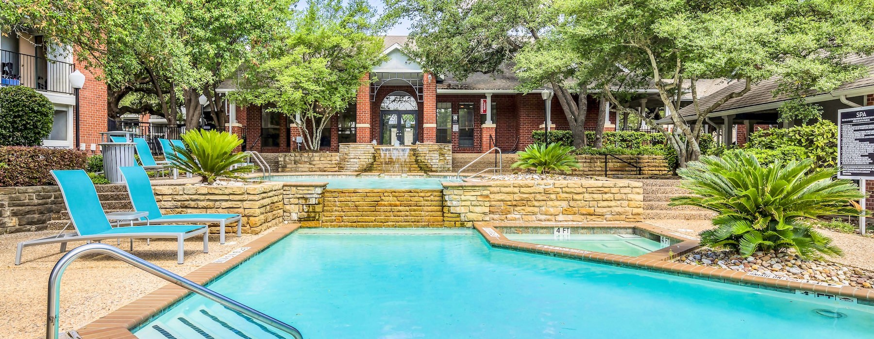 a swimming pool in a backyard